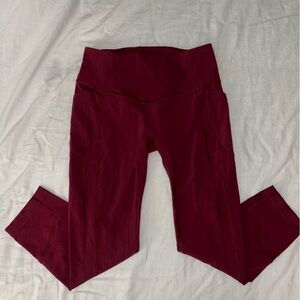 Red lulu lemon leggings ankle crop